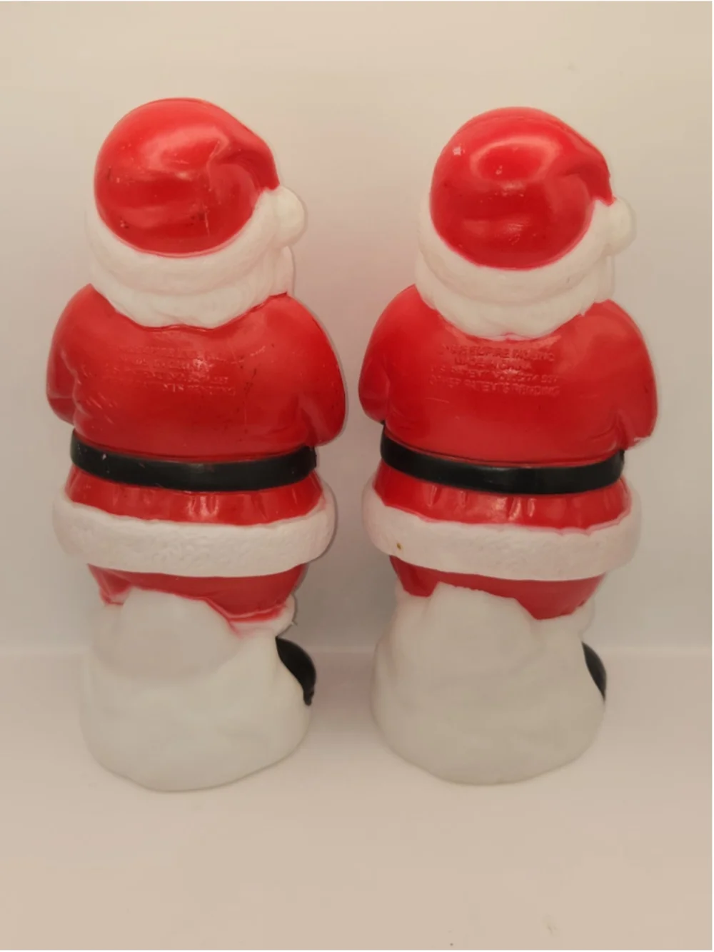 2 Vintage 1995 Empire Christmas Blow Mold Santa Claus Light Topper 10”